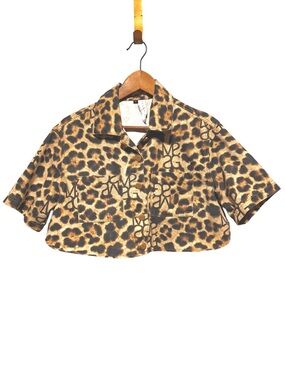 MISS GUIDED Leopard Print Cropped Jacket Coquette Y2K Grunge Indie